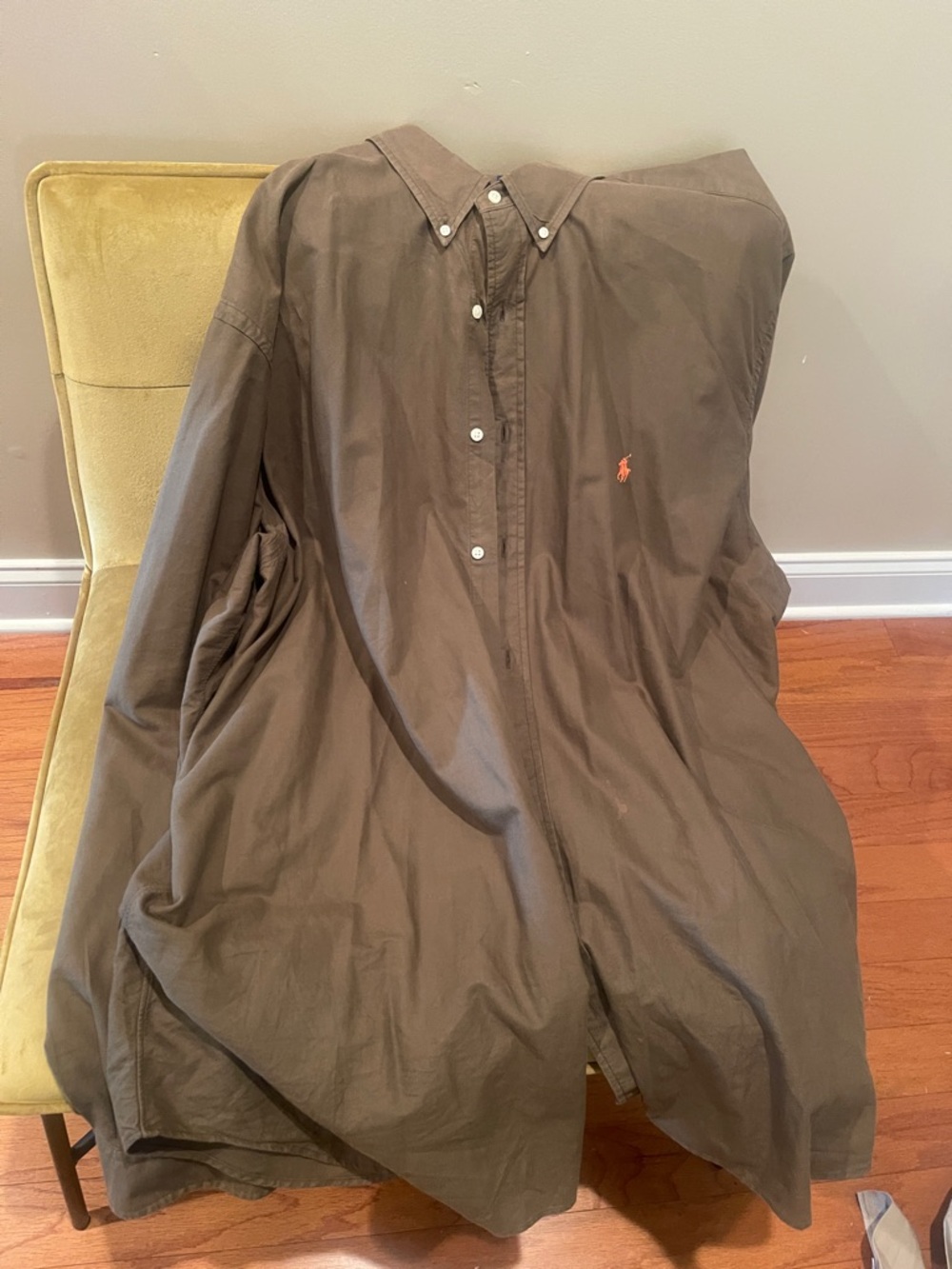 Polo by Ralph Lauren Brown Button-Down Oxford Shirt with Orange Pony